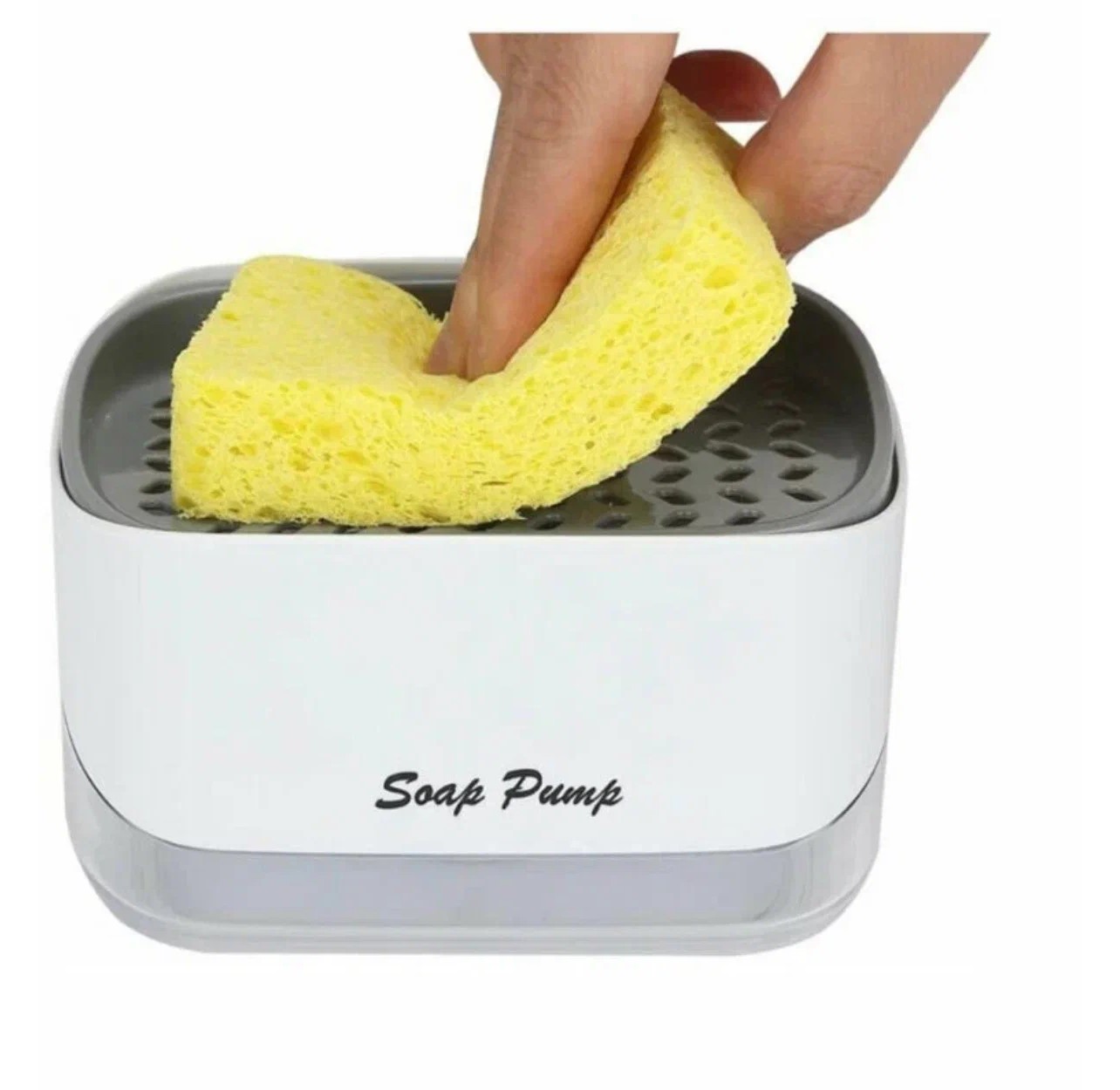 Диспенсер для мыла механический SOAP PUMP AND SPONGE CADDY, 450 мл