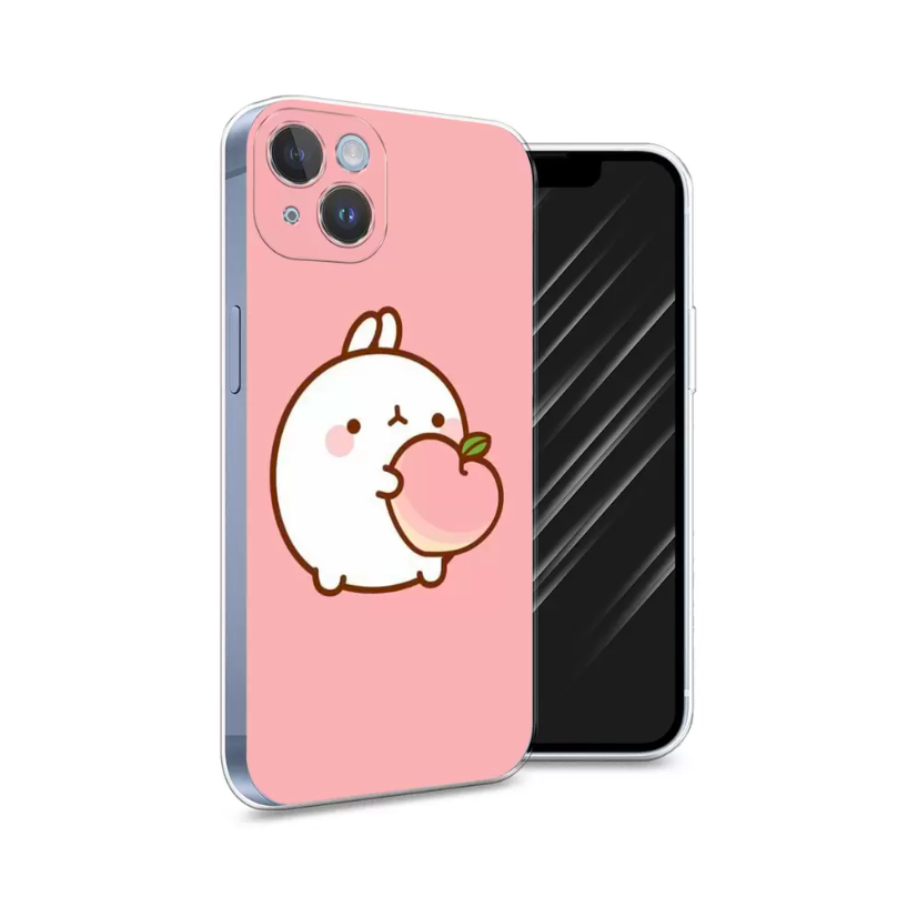 

Чехол Awog на Apple iPhone 14 / Айфон 14 "Кролик с персиком", Разноцветный, 15150-1
