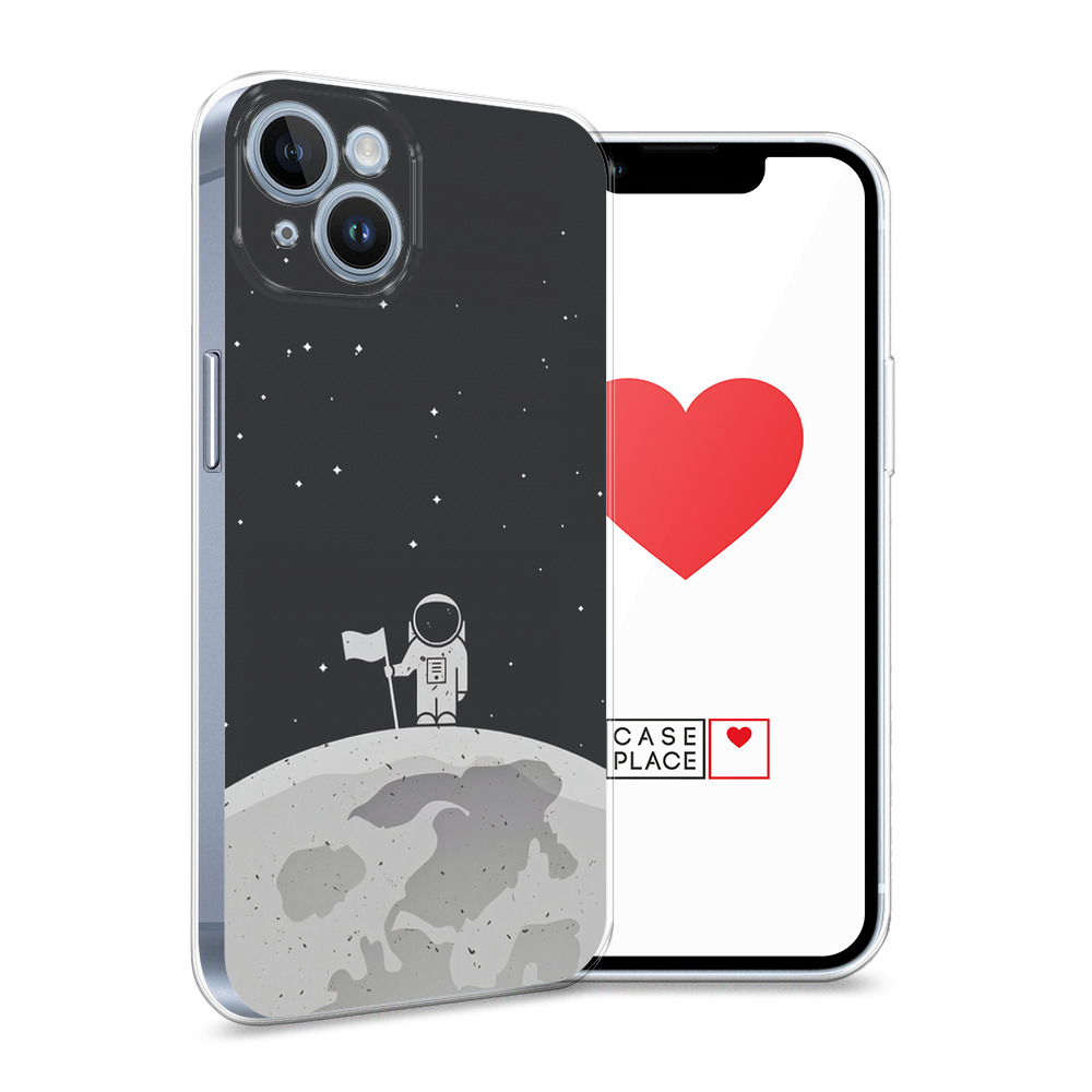

Силиконовый чехол Awog "Первый на Луне" для Apple iPhone 14, Черный, 15150-4