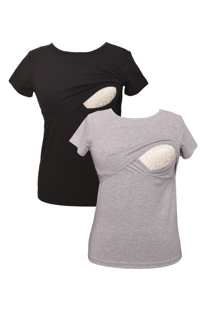 

Комплект футболок для беременных Luvmabelly 58882 черная S (доставка из-за рубежа), Черный;серый, 58882