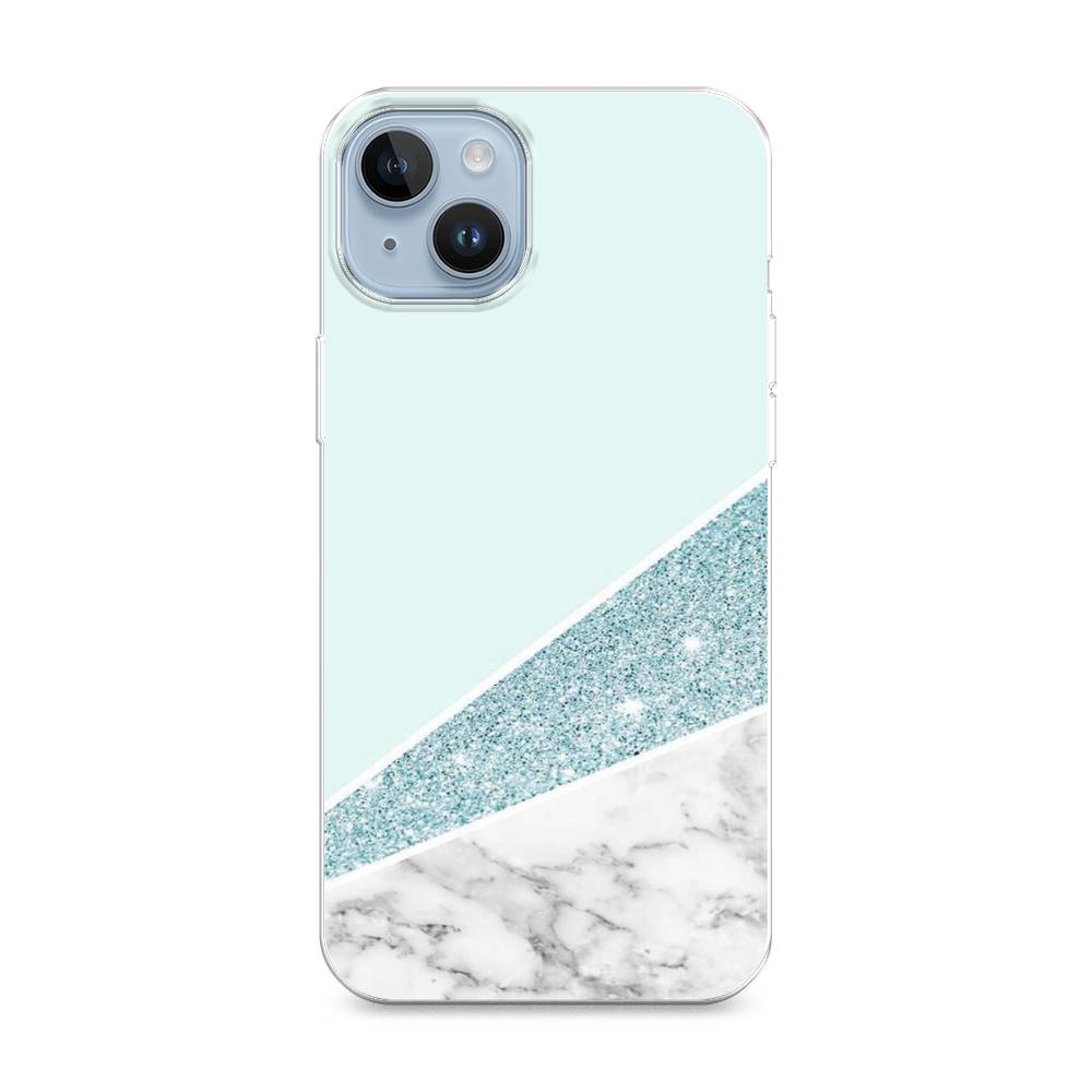 

Чехол Awog на Apple iPhone 14 / Айфон 14 "Мрамор с голубыми блестками", 15150-3