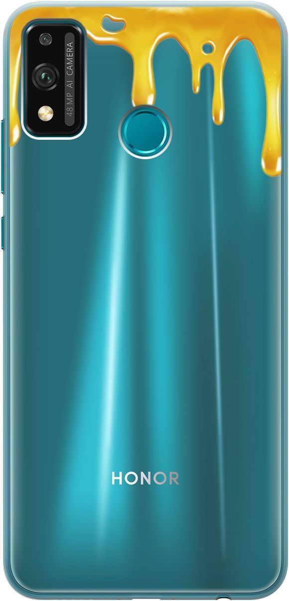 

Силиконовый чехол на Honor 9X Lite с 3D принтом "Honey" прозрачный, Прозрачный;желтый, 1680