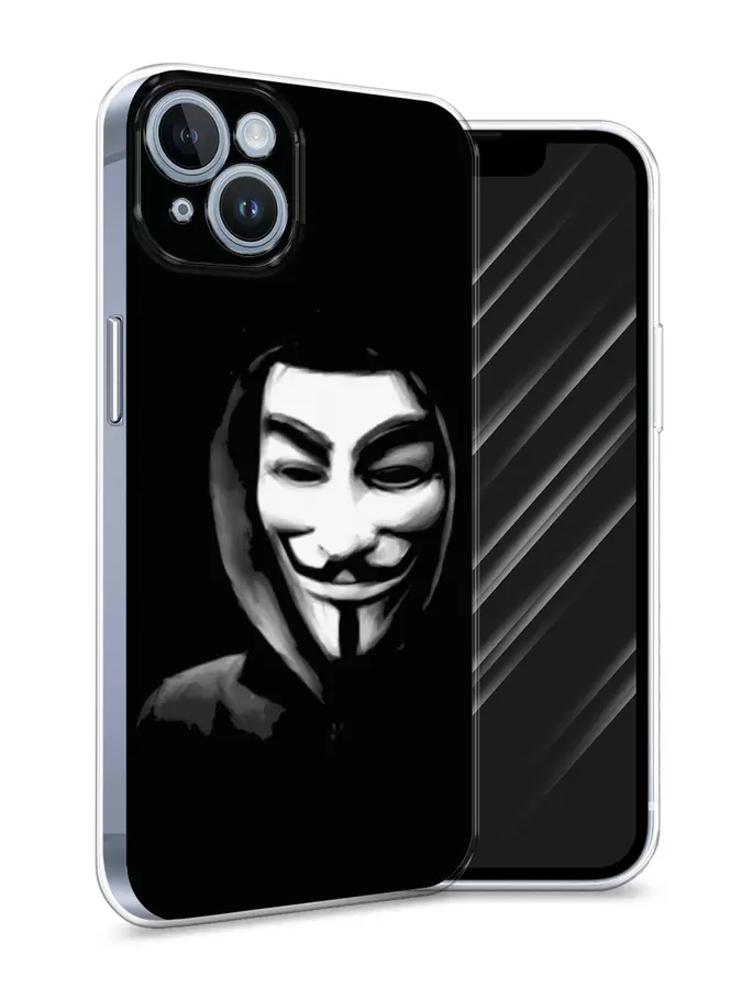 

Силиконовый чехол Awog "Анонимус" для Apple iPhone 14, Черный, 15150-5