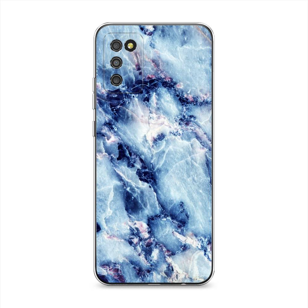 

Чехол на Samsung Galaxy A02s "Мрамор с синими прожилками", Синий, 2102350-3