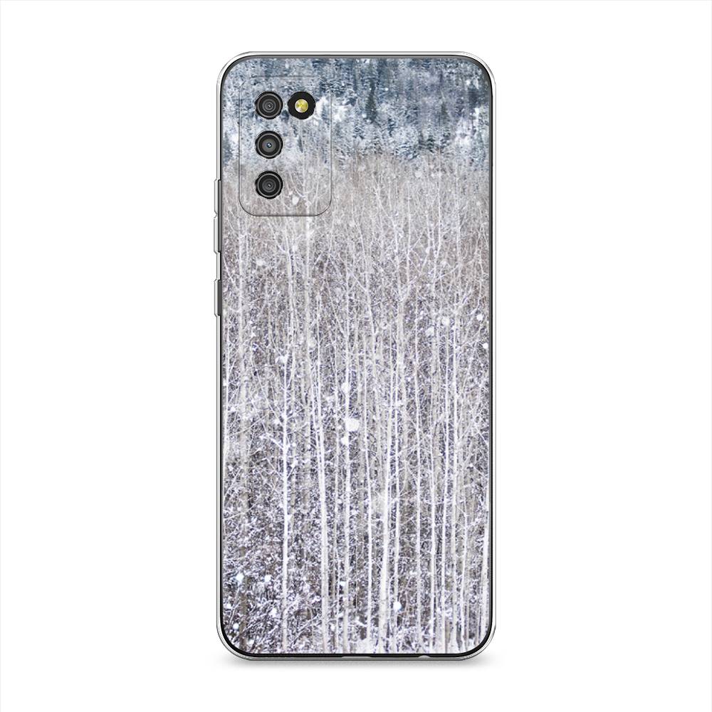

Чехол на Samsung Galaxy A02s "Снежный лес", Бежевый;серый;белый, 2102350-5