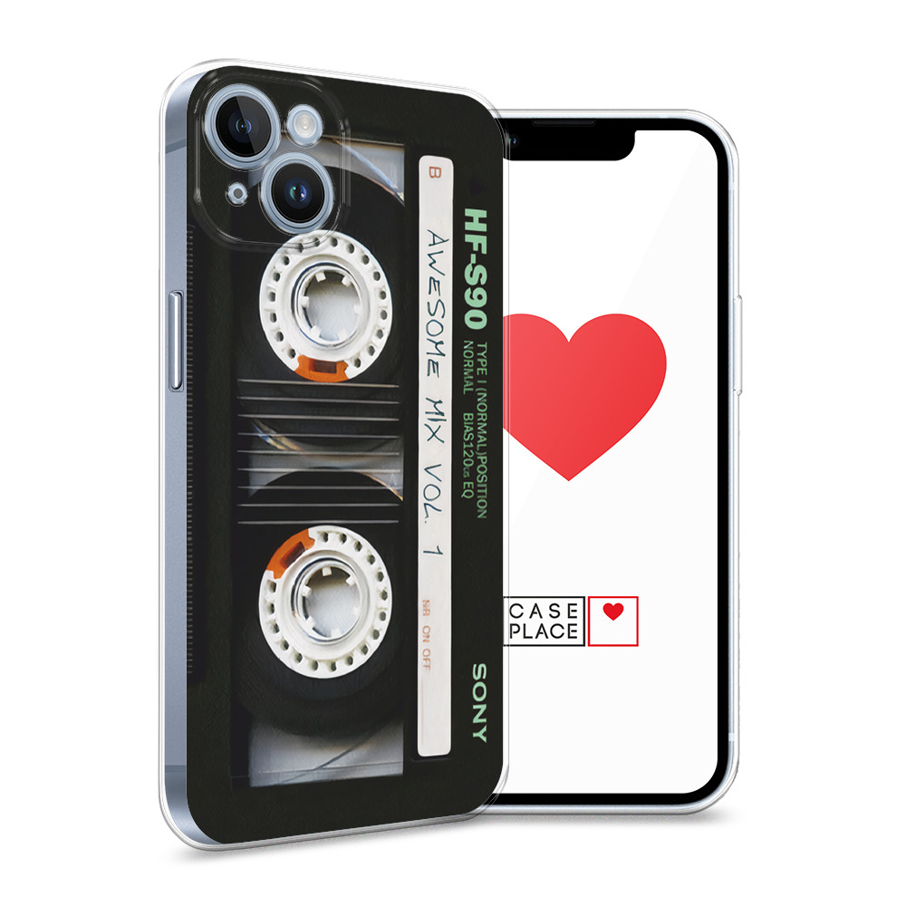 

Силиконовый чехол Awog "Кассета" для Apple iPhone 14, Разноцветный, 15150-10
