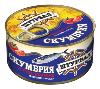 

Скумбрия Штурвал в томатном соусе 185 г