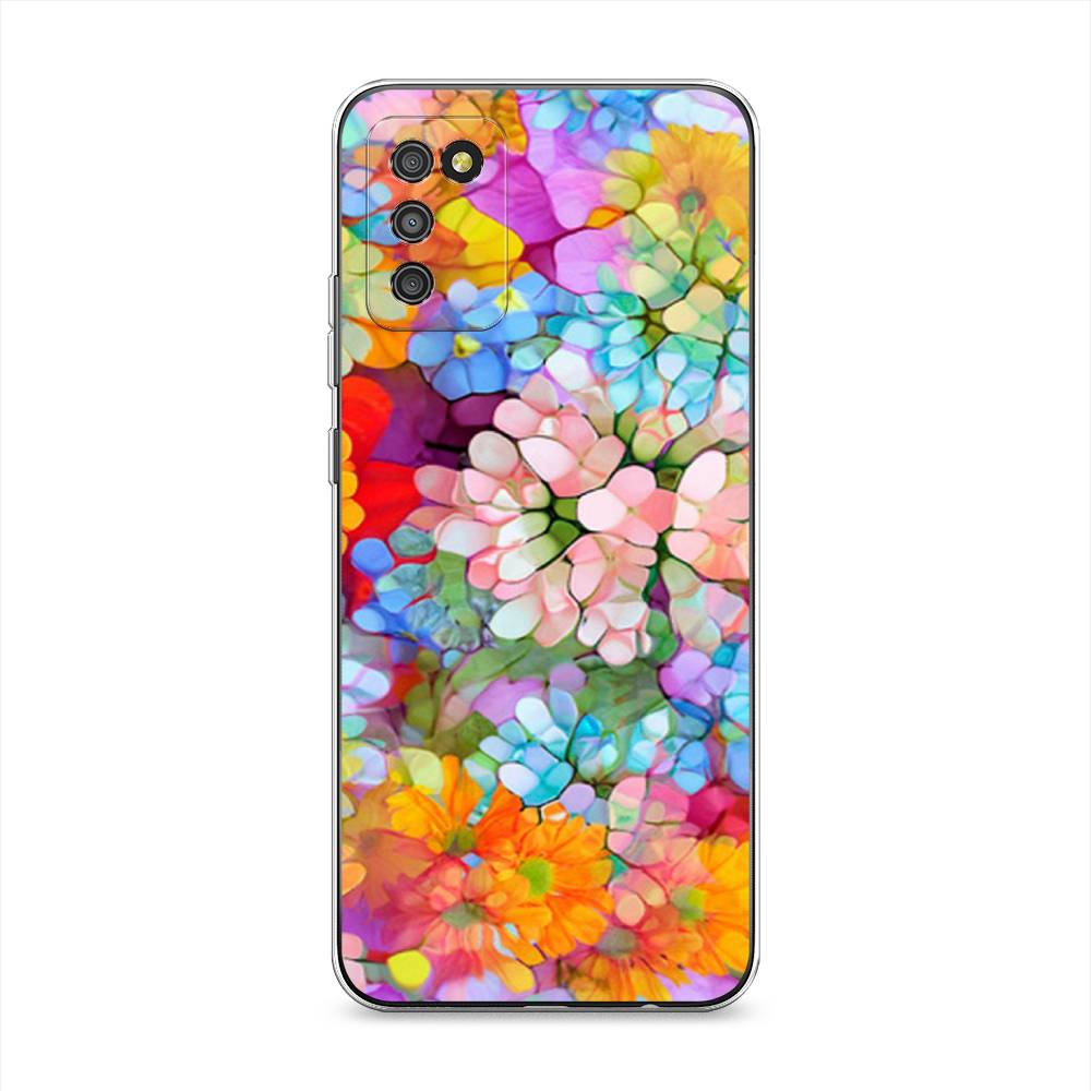 

Чехол на Samsung Galaxy A02s "Цветы витраж", Оранжевый;розовый;голубой, 2102350-3
