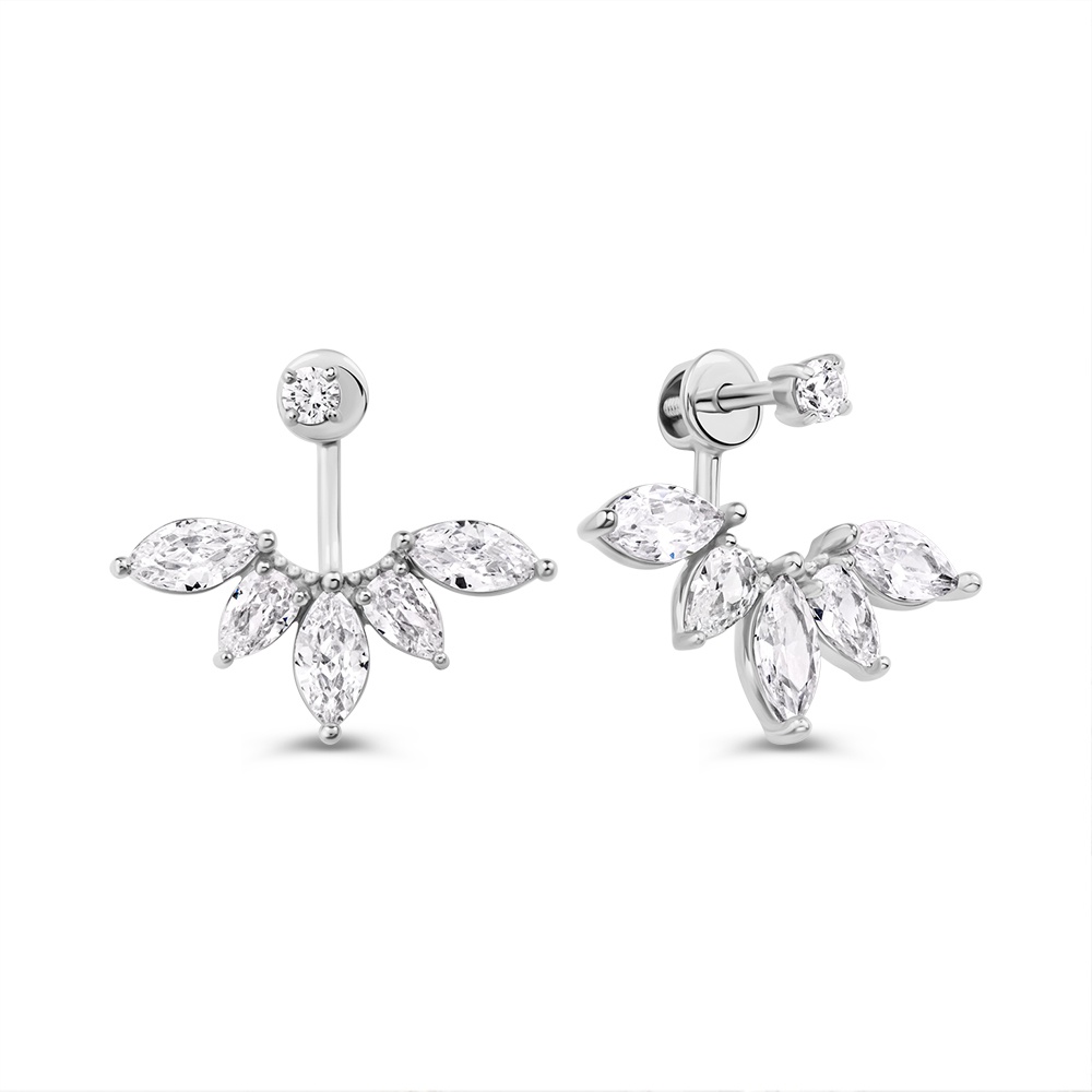 

Серьги из серебра 585Gold 702012466, фианит, 702012466
