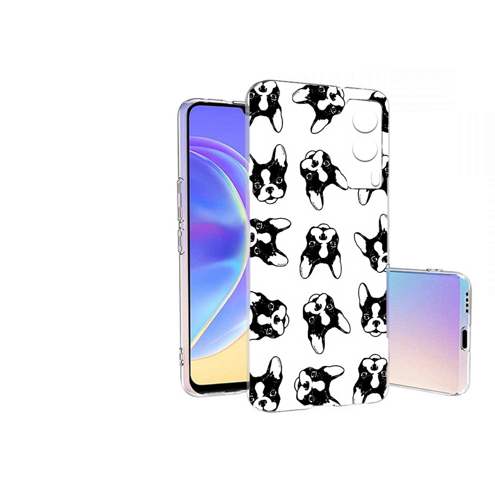 Чехол MyPads Tocco для Vivo V21E черно белые собачки (PT161736.380.683)