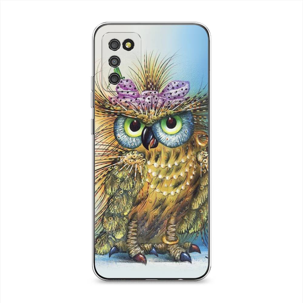 

Чехол на Samsung Galaxy A02s "Модная сова", Коричневый;голубой, 2102350-1