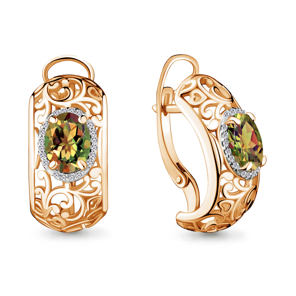 

Серьги из серебра с фианитом Aquamarine Aquamarine 4436619А_925_з, 4436619А_925_з