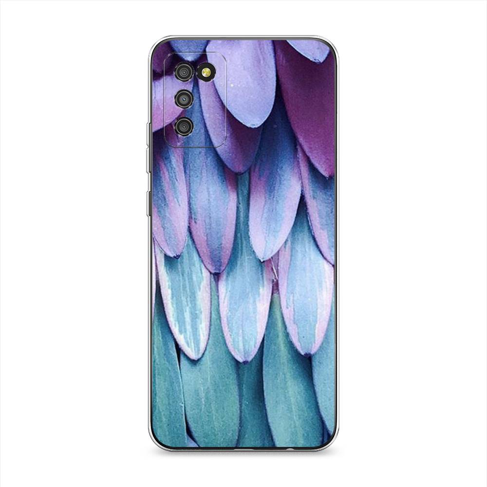

Чехол на Samsung Galaxy A02s "Синее перо", Фиолетовый;голубой, 2102350-3