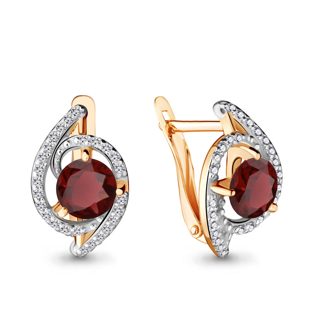 

Серьги из серебра с гранатом Aquamarine Aquamarine 4434903А_925_з, 4434903А_925_з