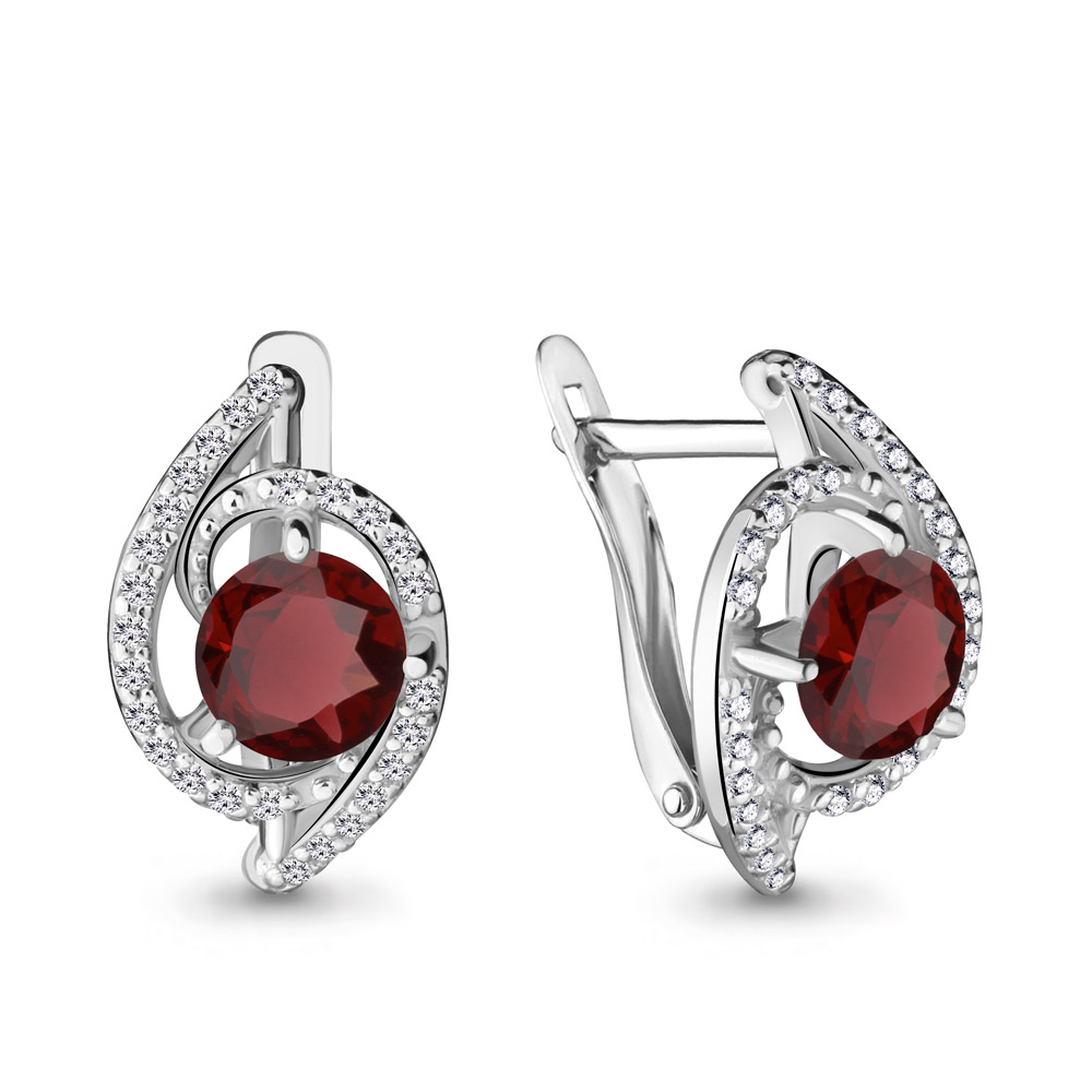 

Серьги из серебра с гранатом Aquamarine Aquamarine 4434903А_925_р, 4434903А_925_р