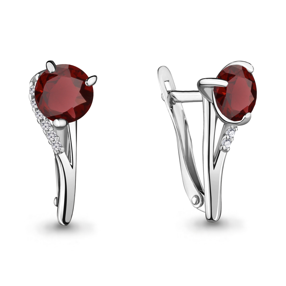 

Серьги из серебра с гранатом Aquamarine Aquamarine 4434503А_925_р, 4434503А_925_р