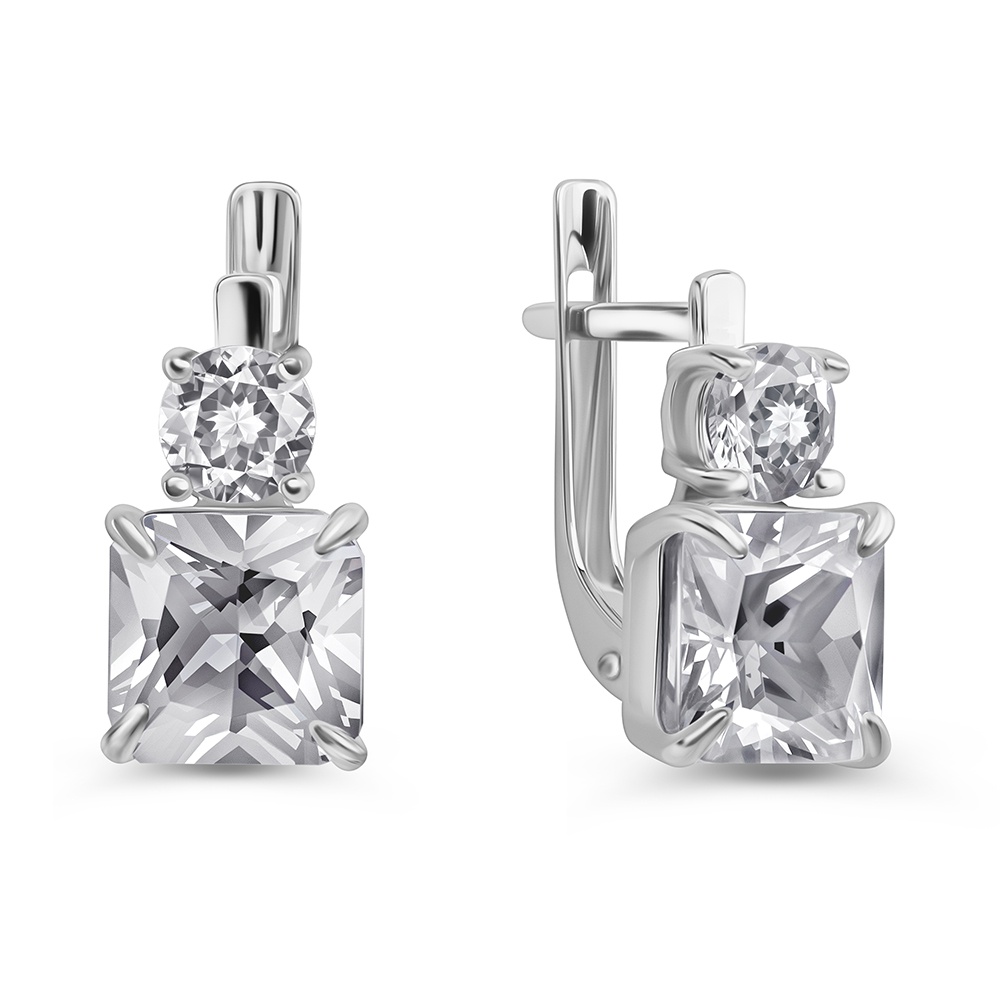 

Серьги из серебра 585Gold 702012163, фианит, 702012163