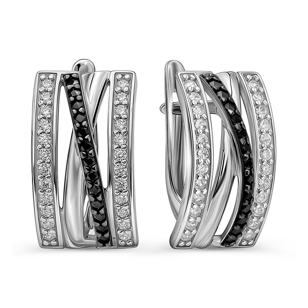 

Серьги из серебра 585Gold 702012194, фианит, 702012194