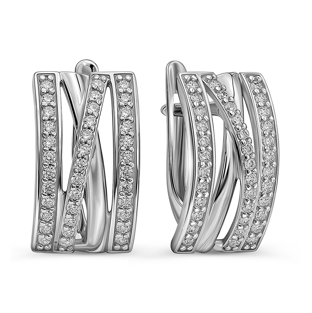 

Серьги из серебра 585Gold 702012123, фианит, 702012123