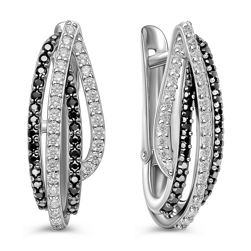 

Серьги из серебра 585Gold 702012249, фианит, 702012249