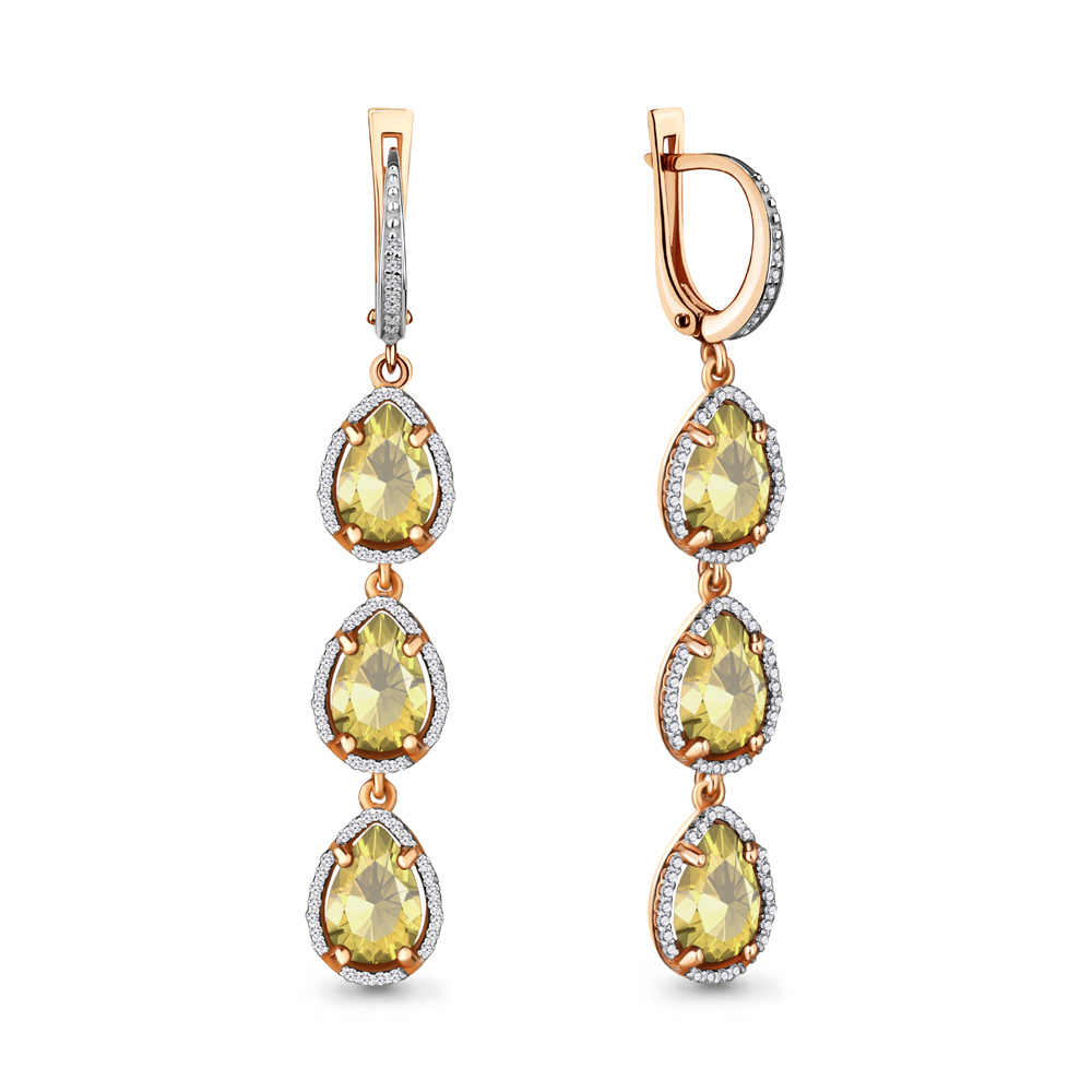 

Серьги из серебра с кварцем\фианитом Aquamarine Aquamarine 4428911А_925_з, 4428911А_925_з