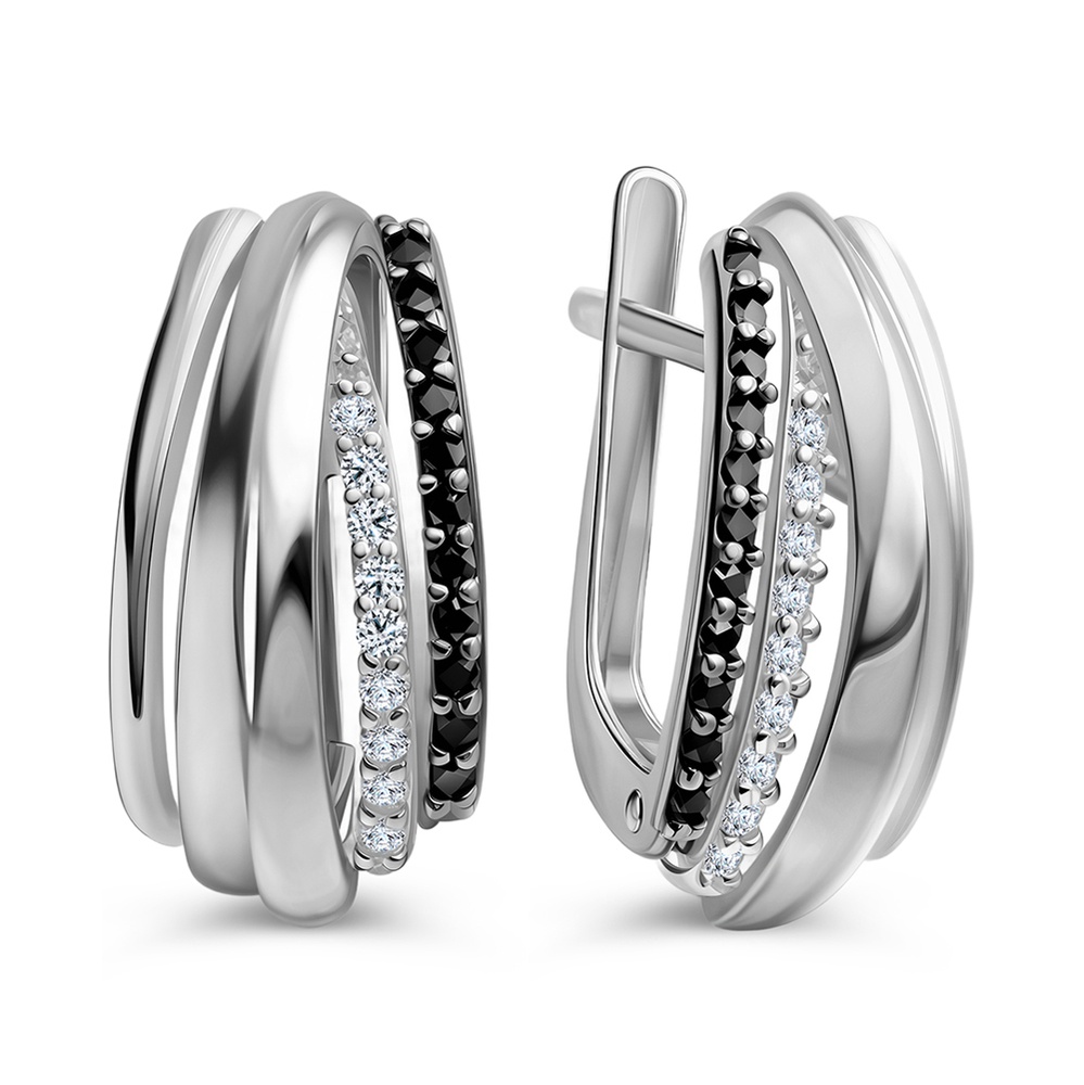 

Серьги из серебра 585Gold 702012217, фианит, 702012217