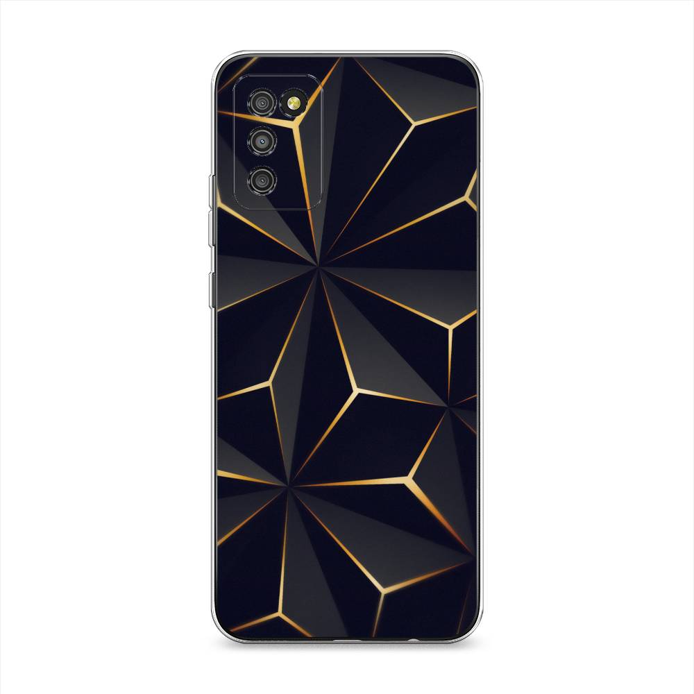 

Чехол на Samsung Galaxy A02s "Черные полигоны", Золотистый;черный, 2102350-3