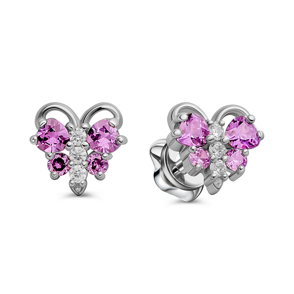 

Серьги пусеты из серебра 585Gold 902001061, фианит, 902001061