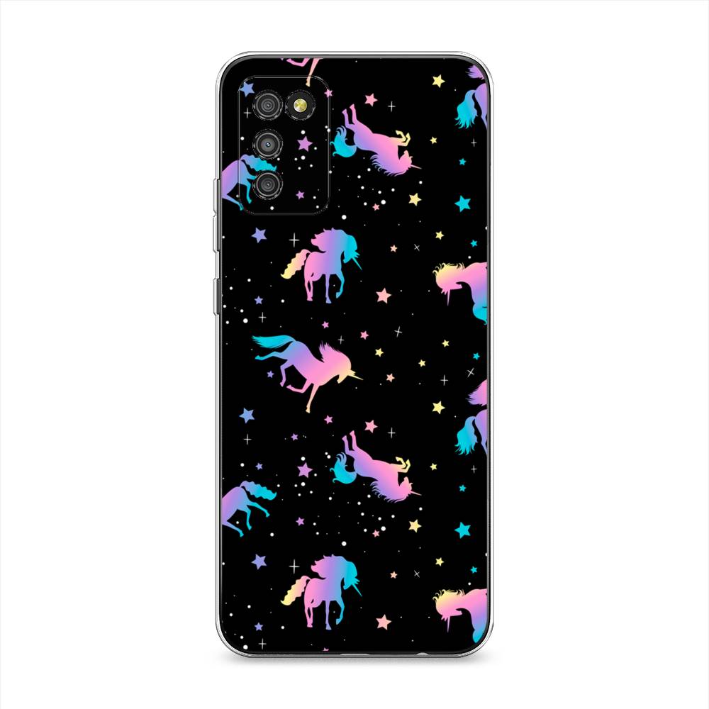 

Чехол на Samsung Galaxy A02s "Единороги градиент", Черный;розовый;голубой, 2102350-1