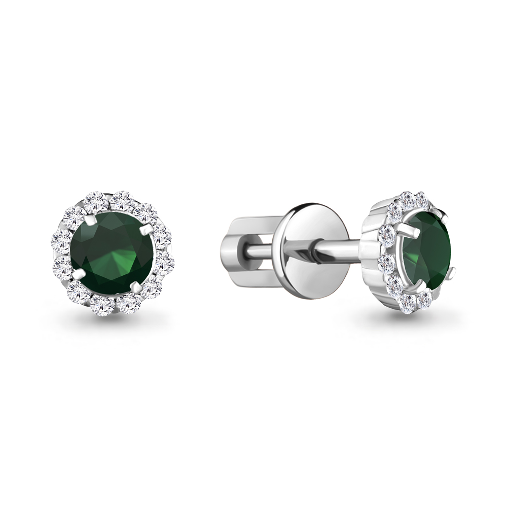 

Серьги из серебра с агатом\фианитом Aquamarine Aquamarine 4408609А_925_р, 4408609А_925_р