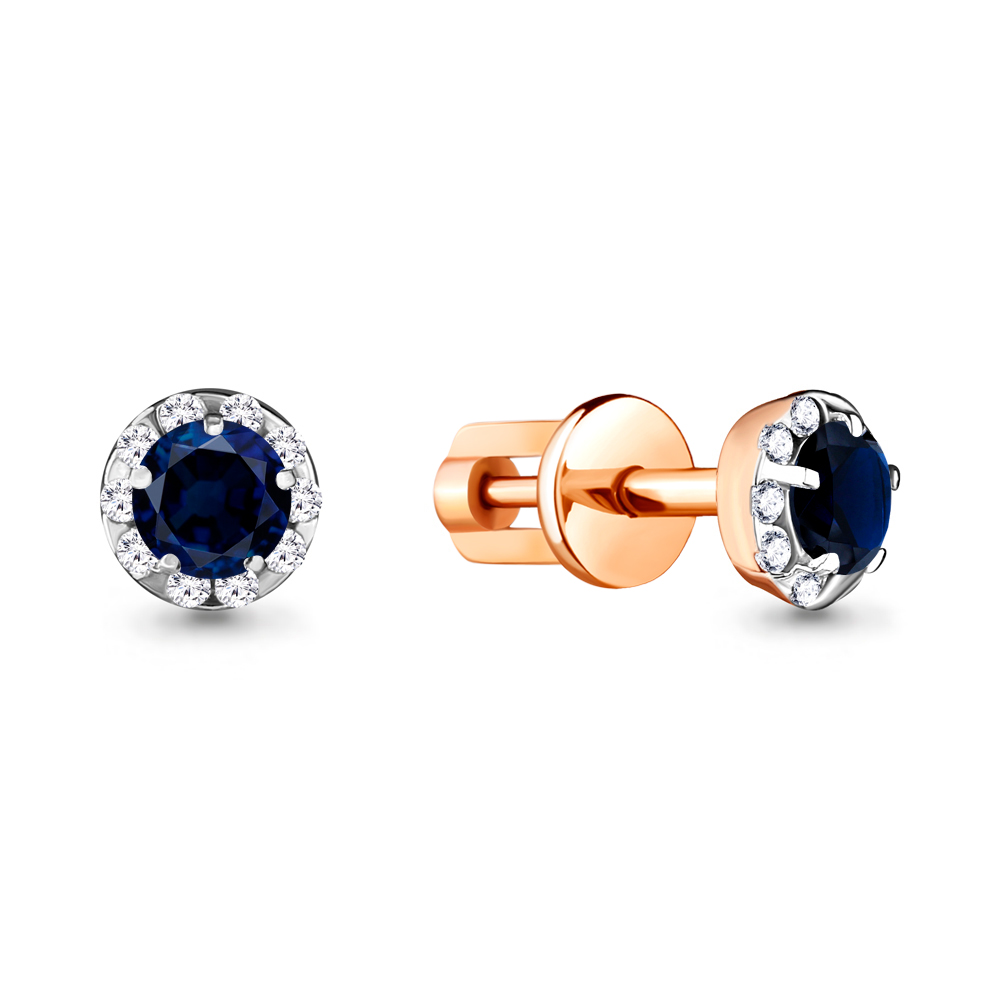 

Серьги из серебра с фианитом\сапфиром искусственным Aquamarine Aquamarine 44085Б_925_з, 44085Б_925_з