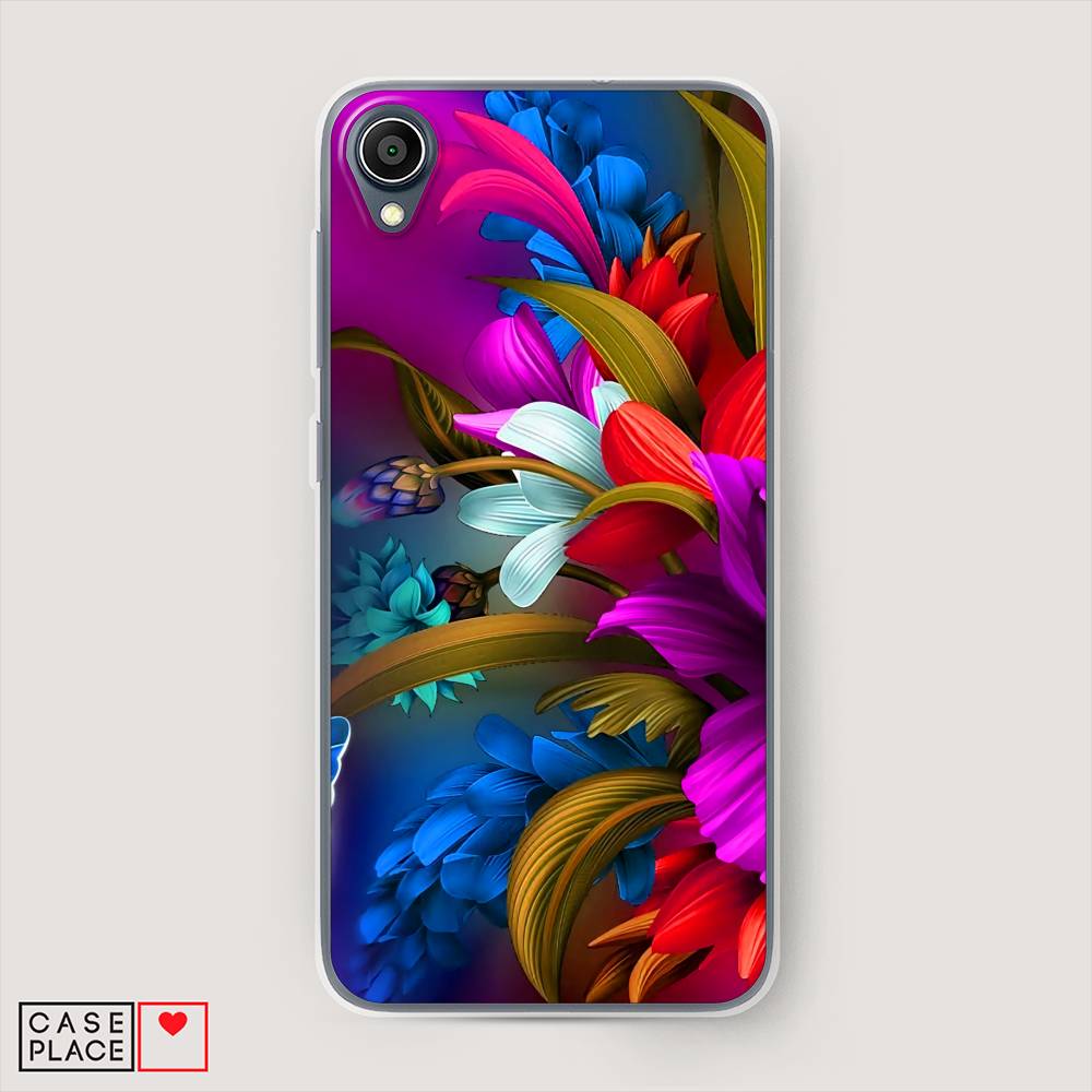 

Чехол на Asus ZenFone Live L1 ZA550KL "Фантастические цветы", Фиолетовый;красный;синий, 43650-2