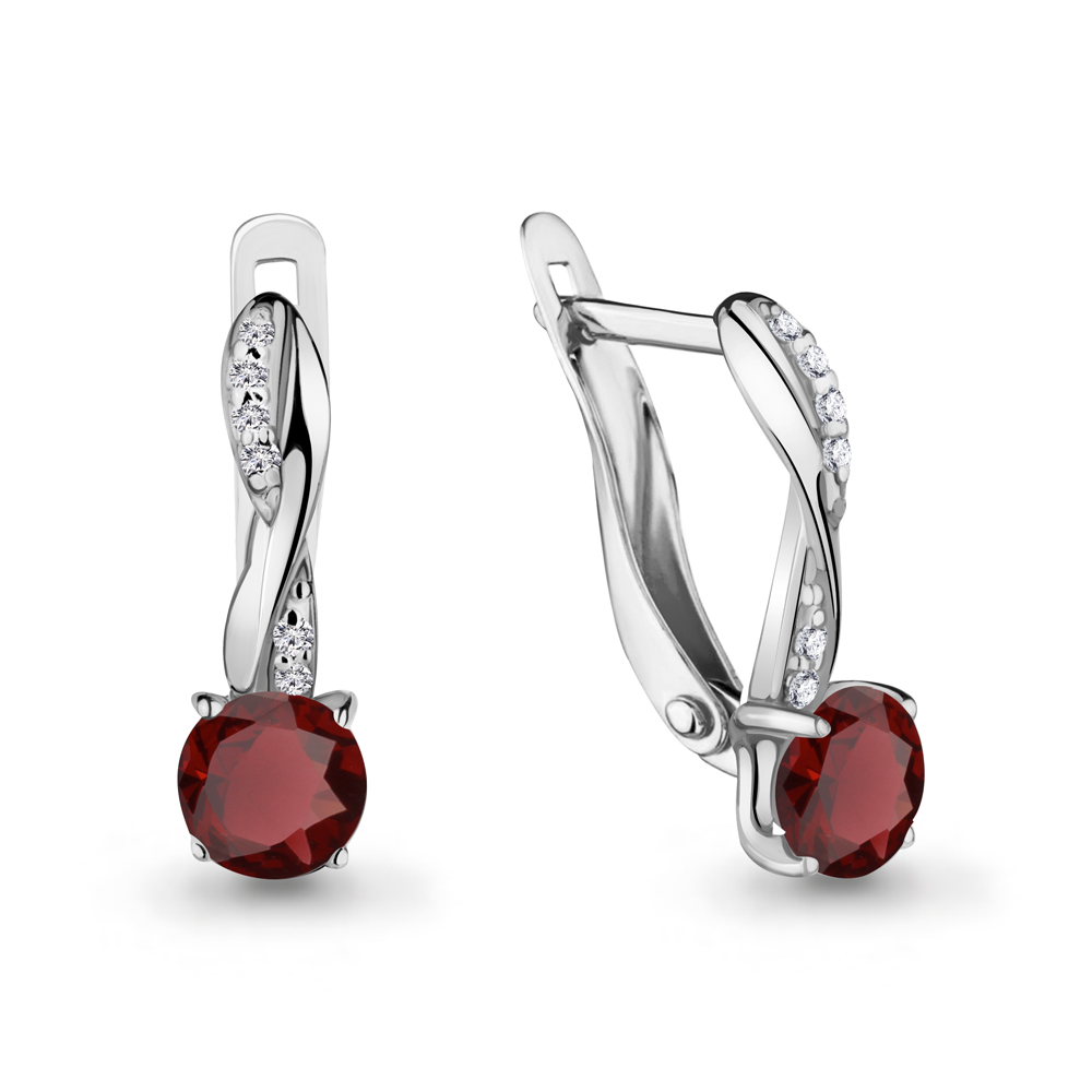 

Серьги из серебра с гранатом Aquamarine Aquamarine 4406103А_925_р, 4406103А_925_р