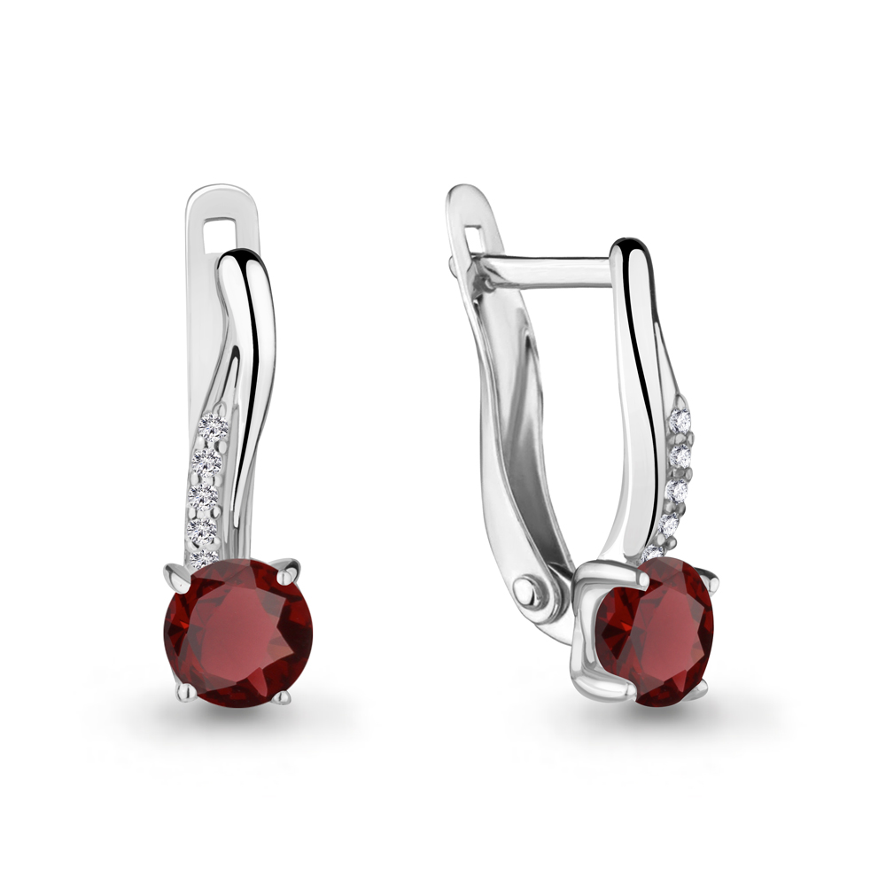 

Серьги из серебра с гранатом Aquamarine Aquamarine 4406003А_925_р, 4406003А_925_р
