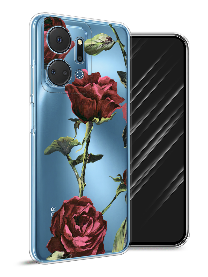 

Чехол Awog на Honor X7A Plus "Бордовые розы фон", Бордовый, 6121850-1