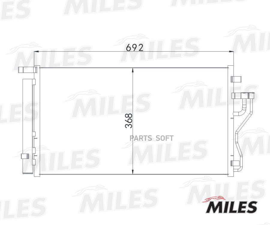 MILES ACCB013 Радиатор кондиционера (паяный) HYUNDAI IX35 10-/KIA SPORTAGE 2.0 10-) ACCB01