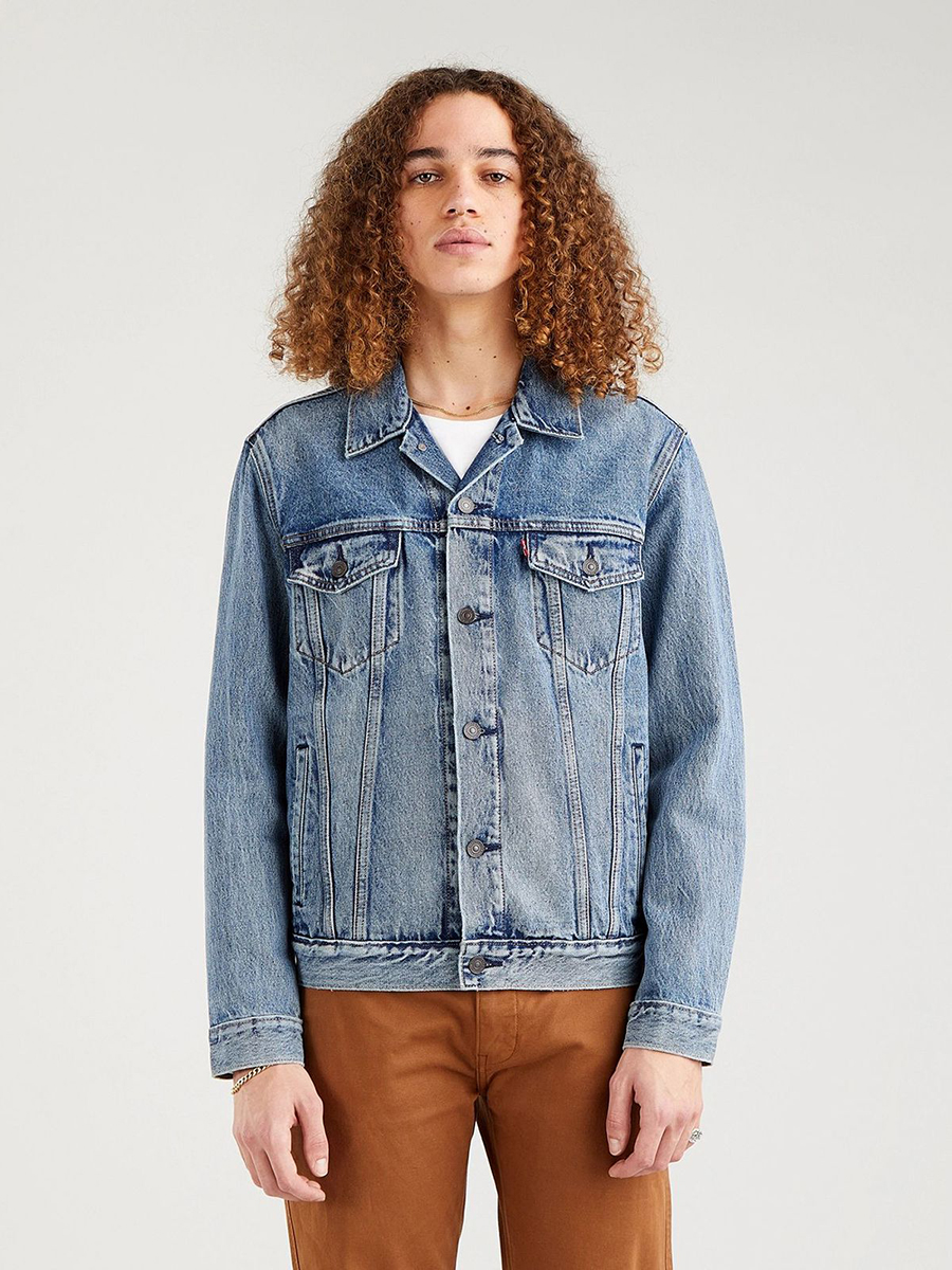 фото Джинсовая куртка мужская levi's 72334-0574 голубая s