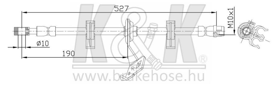 

Шланг тормозной передн прав MERCEDES: M-KLASSE (W163) ML ML230/ML270 CDI 98-05 K&K FT4086, FT4086