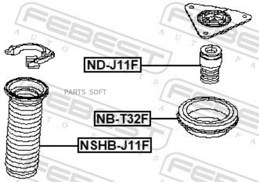 

Отбойник Амортизатора Febest Ndj11F