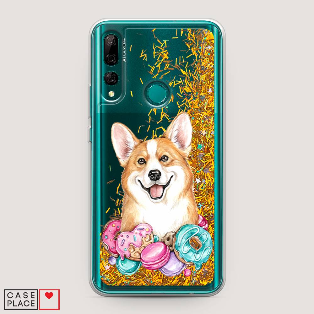 

Чехол Awog на Huawei Y9 Prime 2019 "Корги и сладости", Розовый;белый, 611990-1