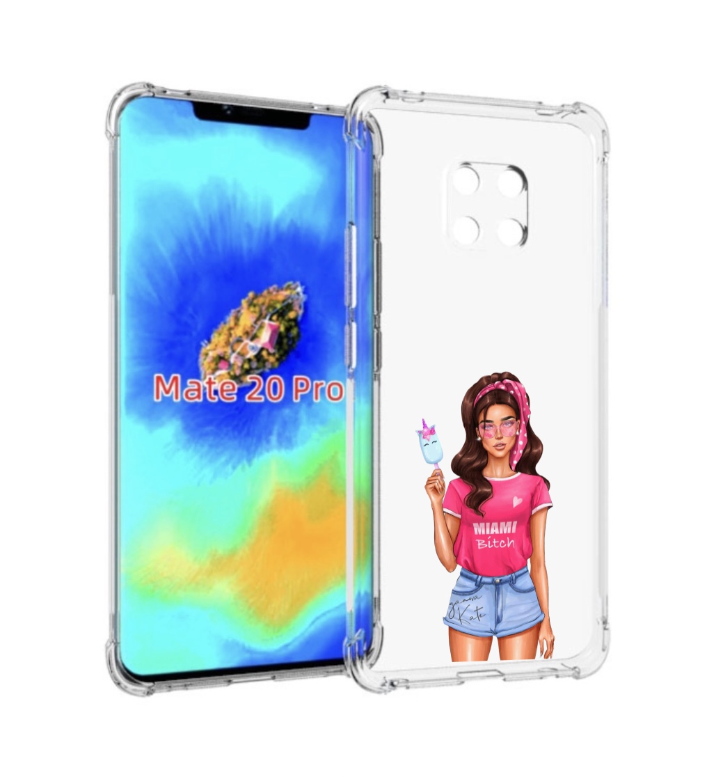 

Чехол MyPads майами-битч женский для Huawei Mate 20 Pro/Mate 20 RS 6.39, Прозрачный, Tocco