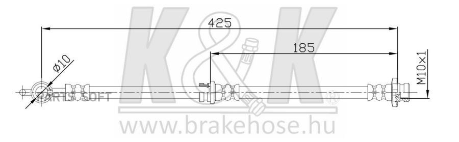 Шланг тормозной передн ISUZU: TROOPER 2.8 TD/2.3/2.6I/2.2 TD 87-91 K&K FT4757