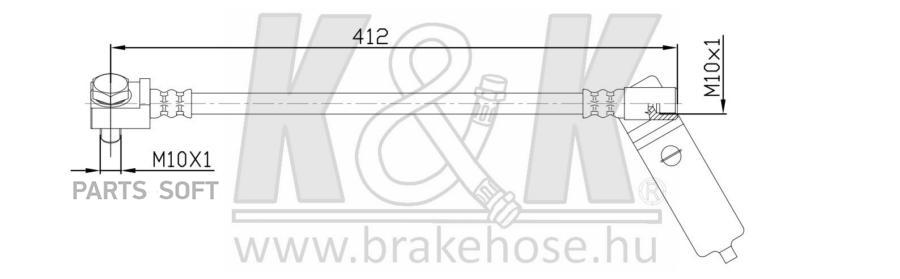 

Шланг тормозной передн лев FORD: TRANSIT 2.0DI 03- K&K FT2546, FT2546