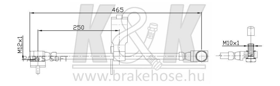 Шланг тормозной передн прав FORD: TRANSIT 00-03 K&K FT2542