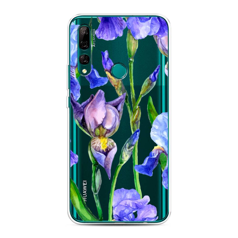 фото Чехол awog "синие ирисы" для huawei y9 prime 2019