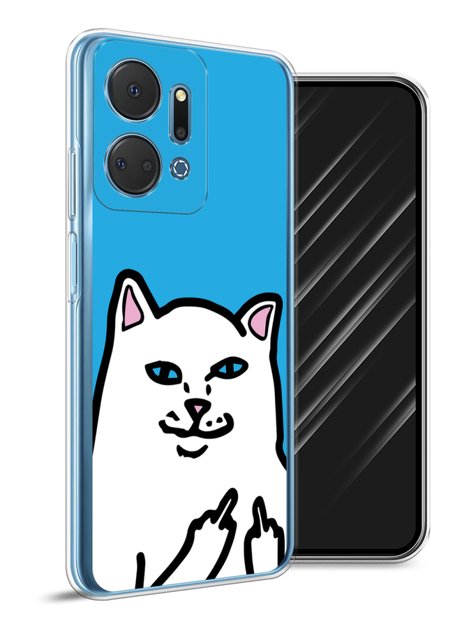 

Чехол Awog на Honor X7A Plus "Кот жесть", Белый;голубой;черный, 6121850-1