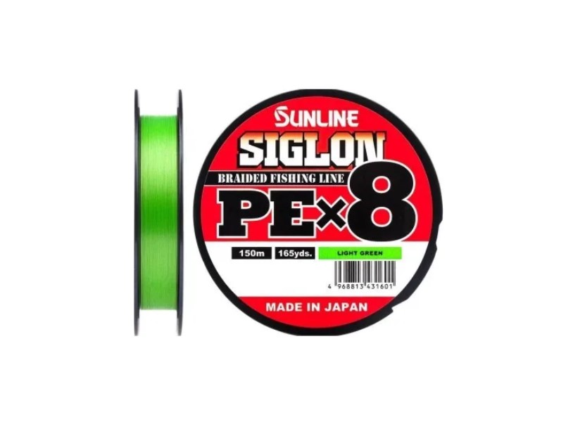 Леска плетеная SunLine Siglon PE X8 0,17 мм, 150 м, 7,7 кг, light green