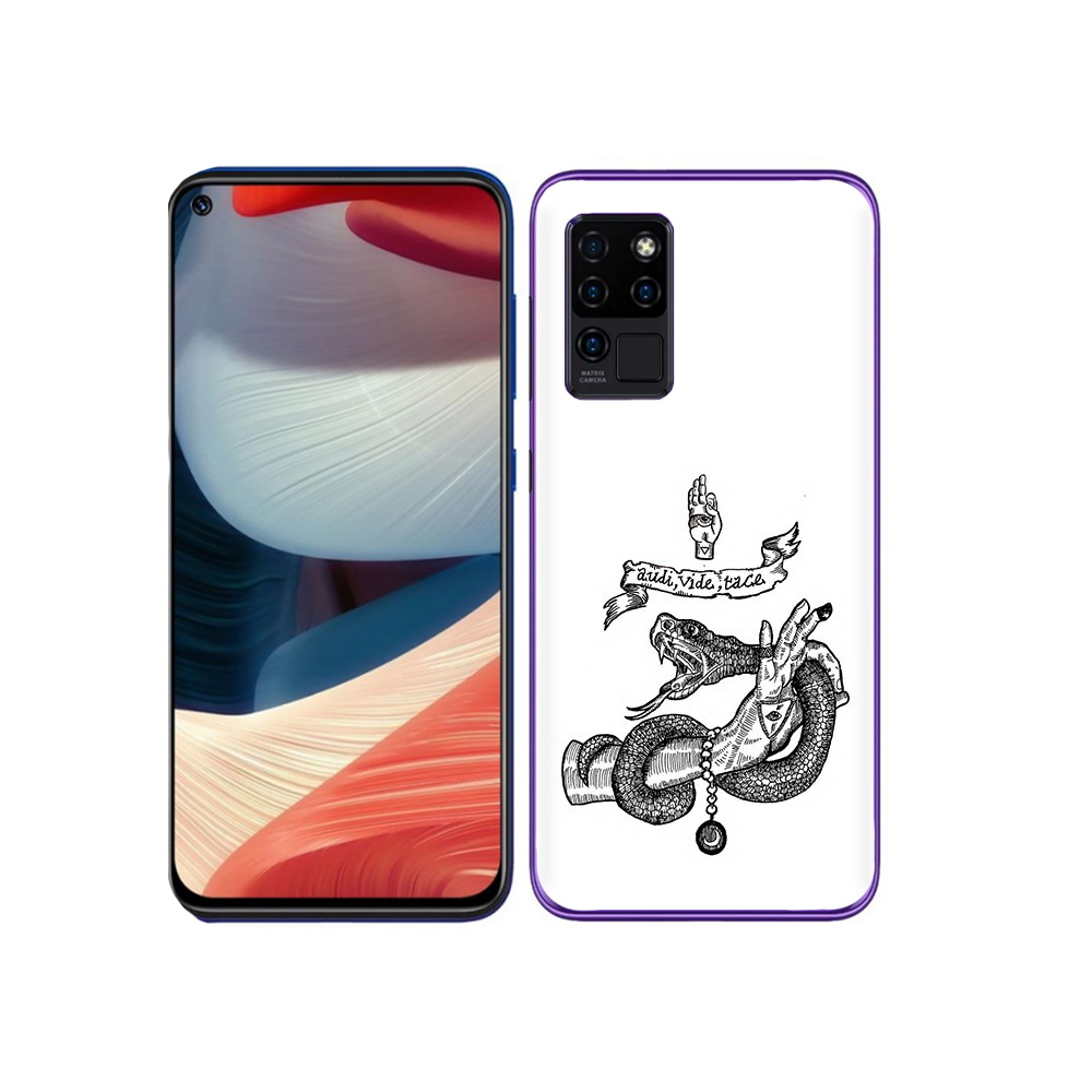 

Чехол MyPads Tocco для Oukitel C21 змея на руке рисунок, Прозрачный, Tocco