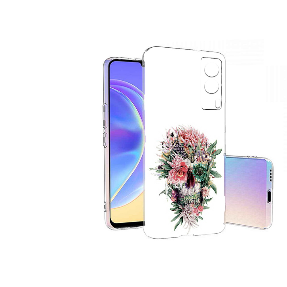 

Чехол MyPads Tocco для Vivo V21E череп из цветов (PT161736.380.677), Прозрачный, Tocco
