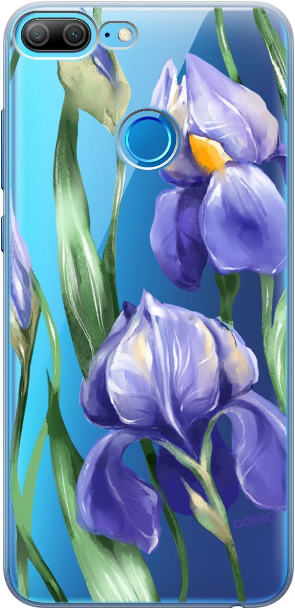 

Силиконовый чехол на Honor 9 Lite с 3D принтом "Amazing Irises" прозрачный, 1678